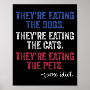 Sie essen die Hunde die Katzen die Haustiere Lusti Poster