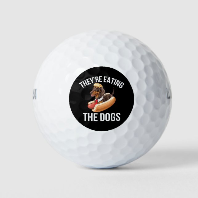 Sie essen die Hunde Donald Trump Debate 2024 Golfball (Vorderseite)