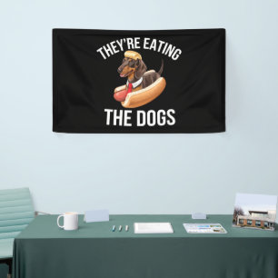 Sie essen die Hunde Donald Trump Debatte 2024  Banner