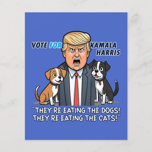 Sie essen die Hunde Funny Trump Kamala 2024 Flyer (Vorne)