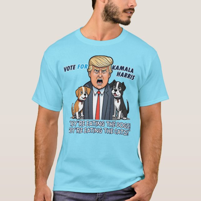 Sie essen die Hunde Funny Trump Kamala 2024 T-Shirt (Vorderseite)