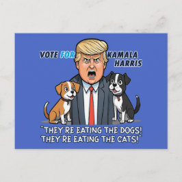 Sie essen die Hunde Funny Trump Kamala Postkarte