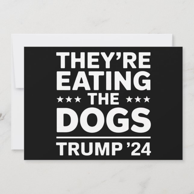 Sie essen die Hunde lustige Debatte Trump Zitat Einladung (Vorderseite)