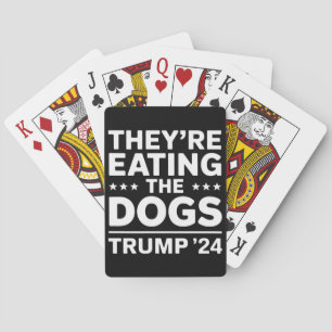 Sie essen die Hunde lustige Debatte Trump Zitat Spielkarten
