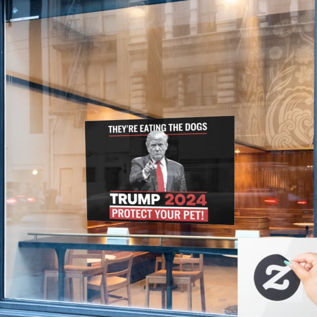 Sie essen die Hunde Trump 2024-Debatte Fensteraufkleber (Café-Fenster)
