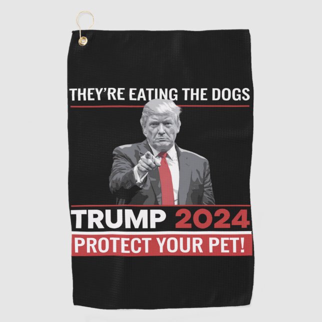 Sie essen die Hunde Trump 2024-Debatte Golfhandtuch (Vorderseite)