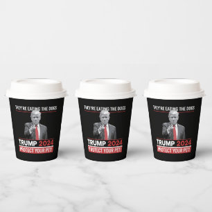 Sie essen die Hunde Trump 2024 Debatte Pappbecher