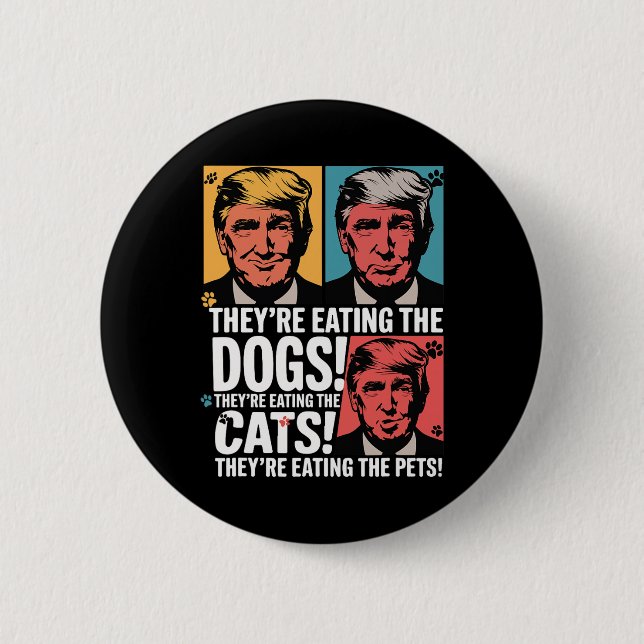 Sie essen die Hunde Trump Vs Kamala 2024 Elect Button (Vorderseite)