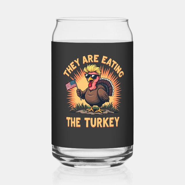 Sie essen die Türkei Trump Vance Dosenglas (Vorderseite)