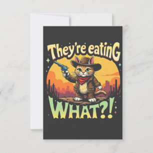Sie essen, was Trump Election Cat Cowboy Dankeskarte