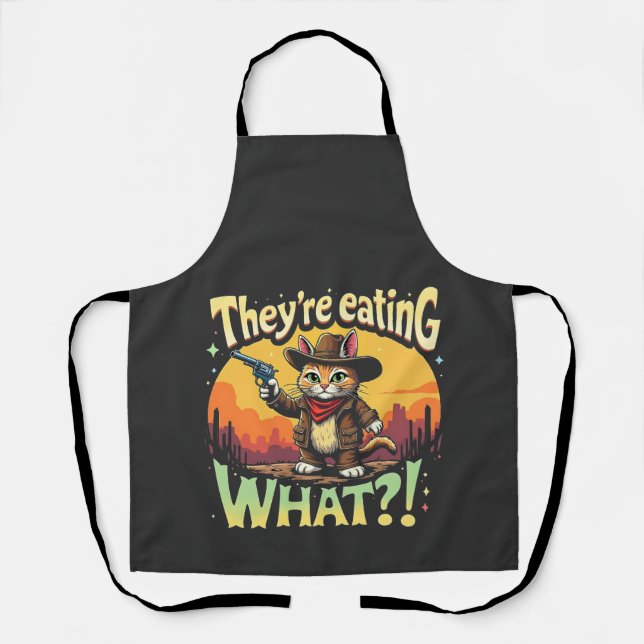 Sie essen, was Trump Election Cat Cowboy Schürze (Vorderseite)