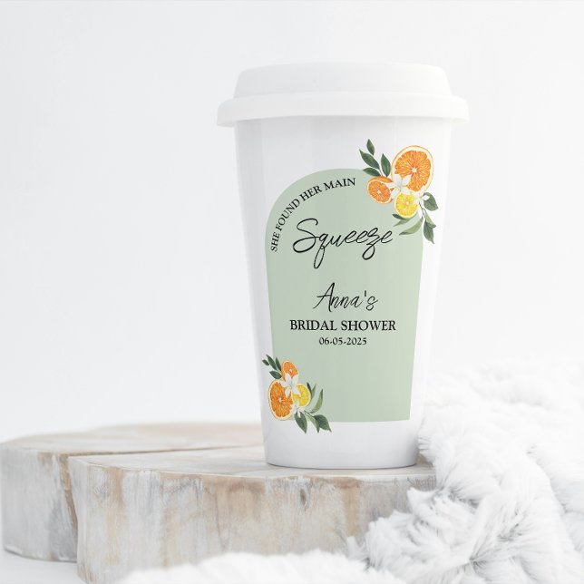 Sie fand ihr Brautparty Citrus Lemon Pappbecher (She Found Her Main Bridal Shower Citrus Lemon)