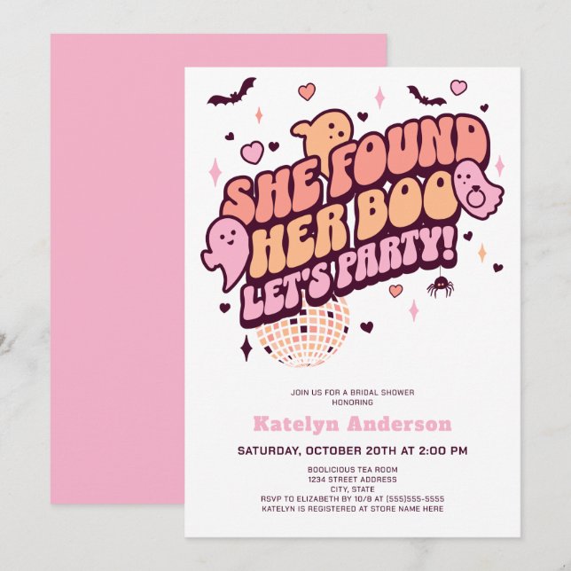 Sie fand ihr Brautparty zu Halloween Einladung (Vorne/Hinten)