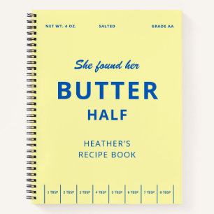 Sie fand ihr Butter-Halb-Brautjungfernparty-Rezept Notizbuch
