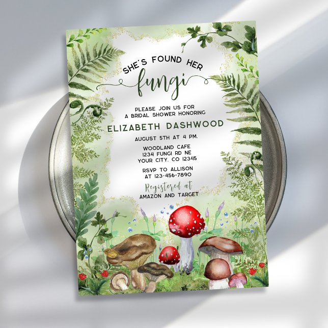 Sie fand ihr Fungi Forest Mushrooms Brautparty Einladung (Von Creator hochgeladen)