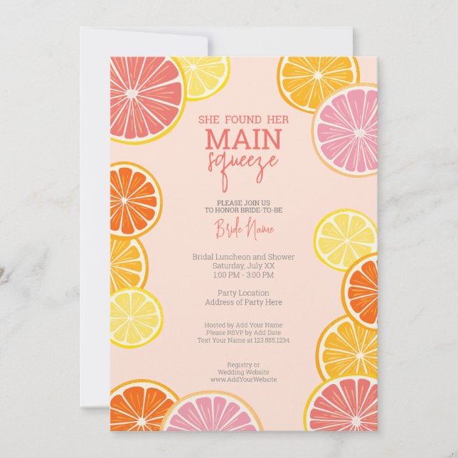 Sie fand ihr Haupt-Squeeze-Brautparty Einladung (Vorderseite)