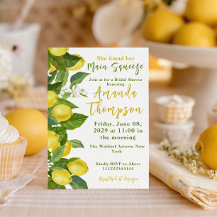 Sie fand ihr Haupt Squeeze Brautparty Lemon Einladung