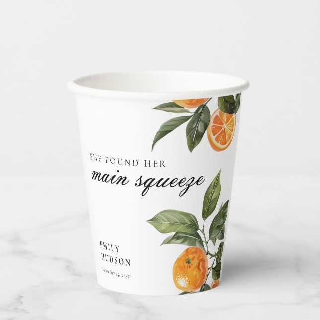 Sie fand ihr Haupt-Squeeze-Brautparty Pappbecher (Vorderseite)
