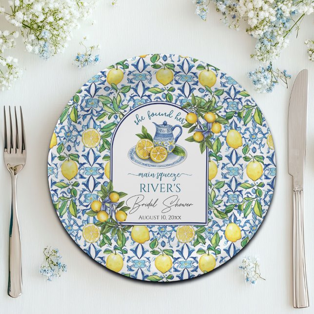 Sie fand ihr Haupt-Squeeze-Brautparty Pappteller (Von Creator hochgeladen)