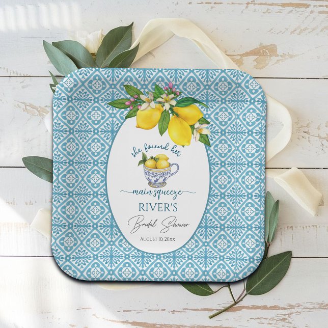 Sie fand ihr Haupt-Squeeze-Brautparty Pappteller (Von Creator hochgeladen)