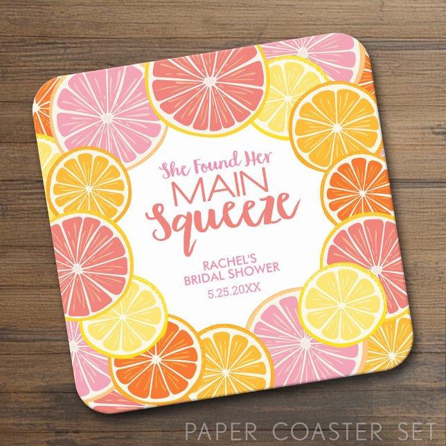 Sie fand ihr Haupt-Squeeze-Brautparty Rechteckiger Pappuntersetzer (Custom Coaster Set)
