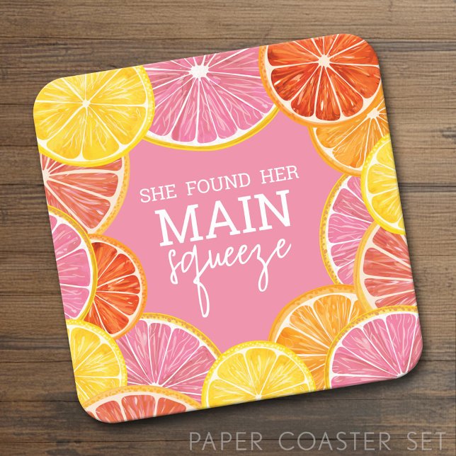 Sie fand ihr Haupt-Squeeze-Brautparty Rechteckiger Pappuntersetzer (Custom Coaster Set)