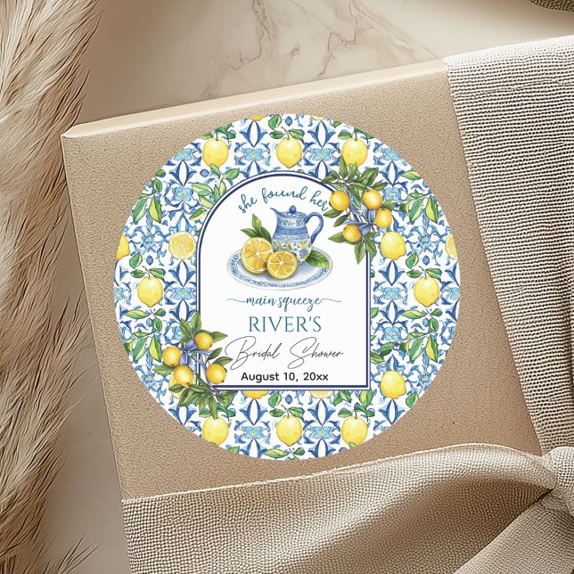 Sie fand ihr Haupt-Squeeze-Brautparty Runder Aufkleber (Von Creator hochgeladen)