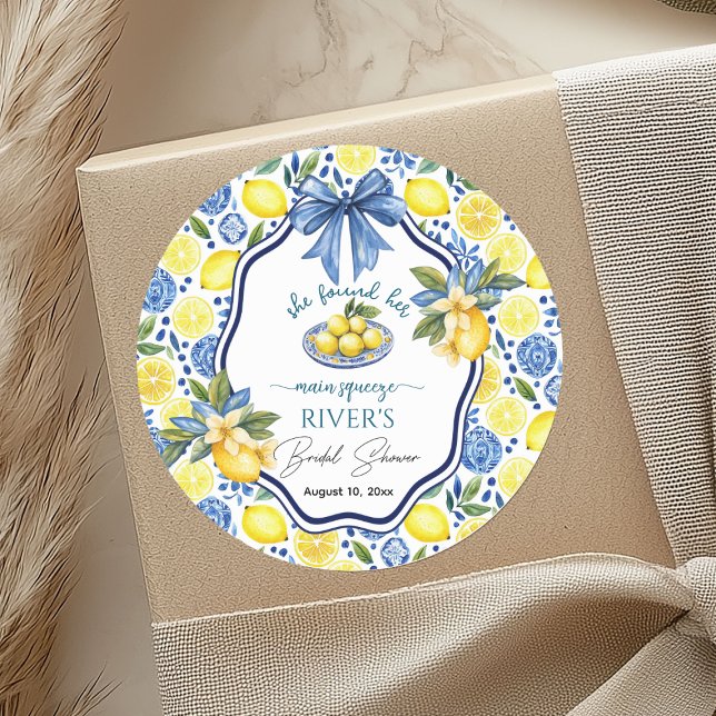 Sie fand ihr Haupt-Squeeze-Brautparty Runder Aufkleber (Von Creator hochgeladen)