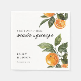 Sie fand ihr Haupt-Squeeze-Brautparty Serviette