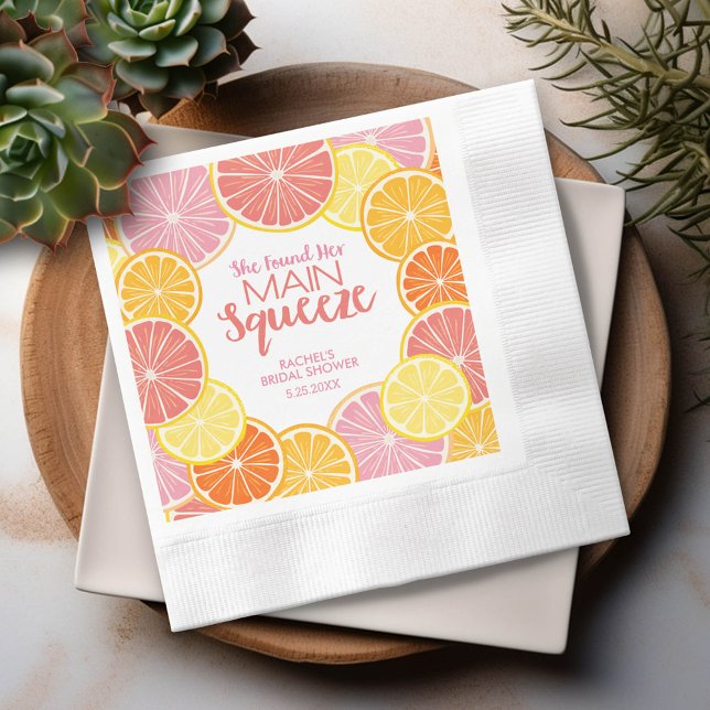 Sie fand ihr Haupt-Squeeze-Brautparty Serviette (Custom Bridal Shower Napkins)