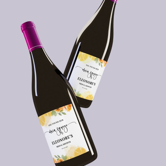 Sie fand ihr Haupt-Squeeze-Brautparty Weinetikett (Von Creator hochgeladen)