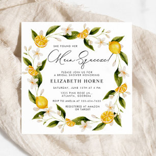 Sie fand ihr Haupt-Squeeze-Citrus-Brautparty Einladung