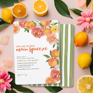 Sie fand ihr Haupt-Squeeze-Citrus-Brautparty Einladung