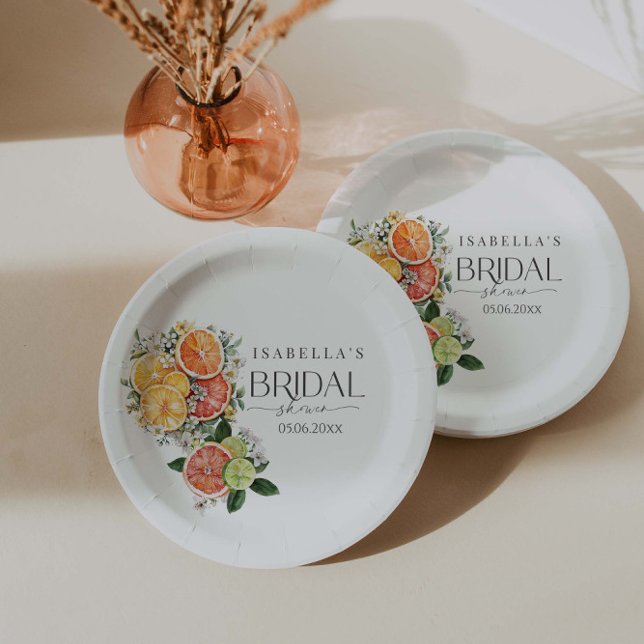 Sie fand ihr Haupt-Squeeze-Citrus-Brautparty Pappteller (Von Creator hochgeladen)