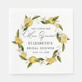 Sie fand ihr Haupt-Squeeze-Citrus-Brautparty Serviette