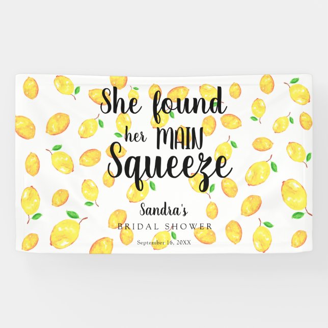 Sie fand ihr Haupt Squeeze Lemon Brautparty Banner (Horizontal)