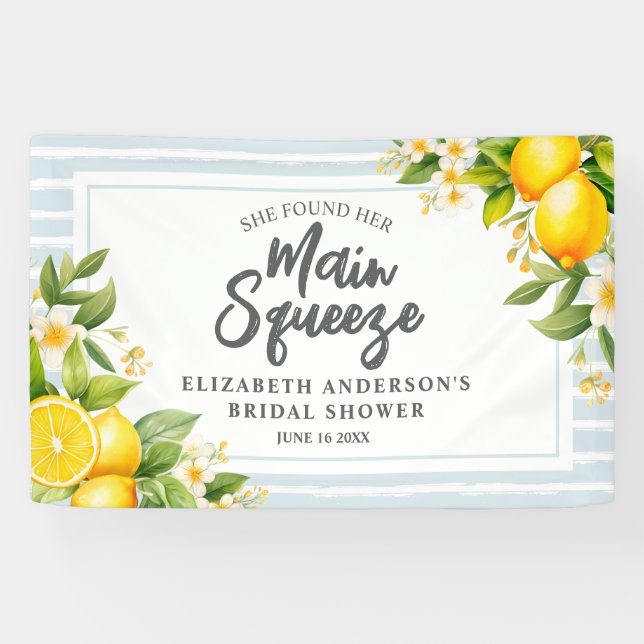Sie fand ihr Haupt Squeeze Lemon Brautparty Banner (Horizontal)