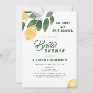 Sie fand ihr Haupt Squeeze Lemon Brautparty Einladung