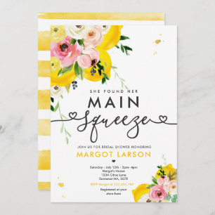Sie fand ihr Haupt-Squeeze-Lemon-Brautparty Einladung