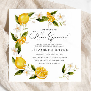Sie fand ihr Haupt Squeeze Lemon Brautparty Einladung