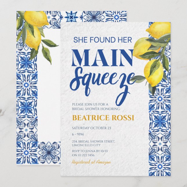 Sie fand ihr Haupt Squeeze Lemon Brautparty Einladung (Vorne/Hinten)
