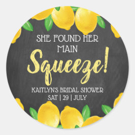 Sie fand ihr Haupt Squeeze Lemon Brautparty Runder Aufkleber