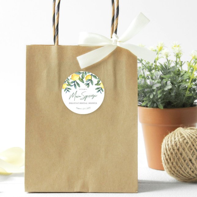 Sie fand ihr Haupt Squeeze Lemon Brautparty Runder Aufkleber (Von Creator hochgeladen)