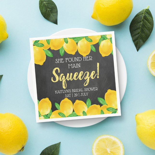 Sie fand ihr Haupt Squeeze Lemon Brautparty Serviette (Von Creator hochgeladen)