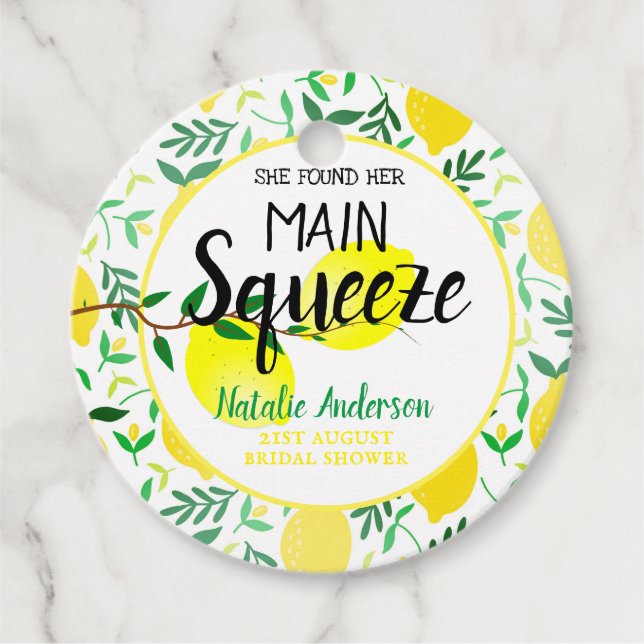 Sie fand ihr Haupt-Squeeze-Lemons-Brautparty Geschenkanhänger (Vorderseite)