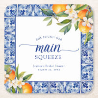 Sie fand ihr Haupt-Squeeze-Orangen-Brautparty