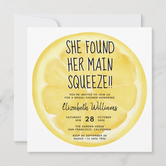Sie fand ihr Haupt-Squeeze-Summer-Brautparty Einladung (Vorderseite)