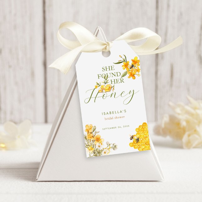 Sie fand ihr Honey Bee Floral Brautparty Geschenkanhänger (Von Creator hochgeladen)