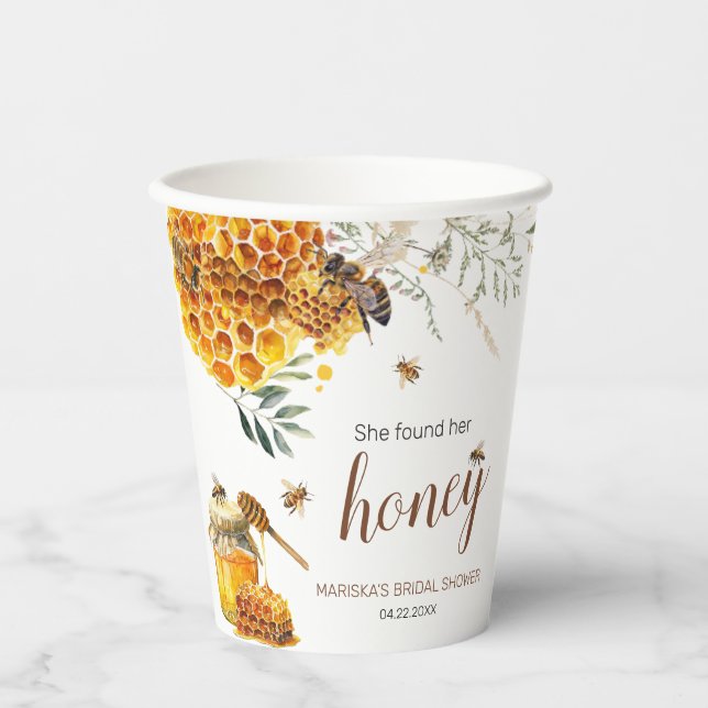 Sie fand ihr Honey-Brautparty Pappbecher (Vorderseite)