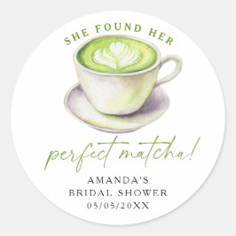 Sie fand ihr perfektes Matcha-Brautparty Runder Aufkleber